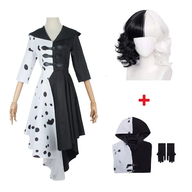 Costume dalmatien avec perruque bicolore
