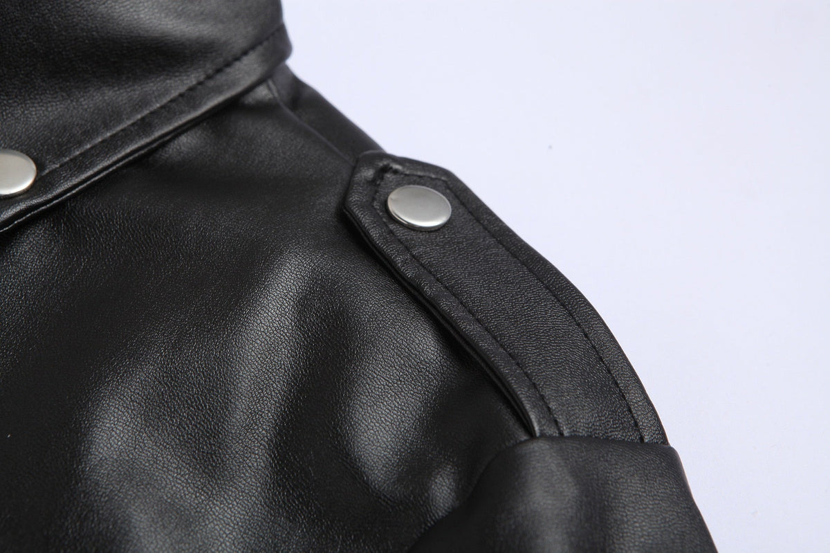 veste motard homme en similicuir, portée