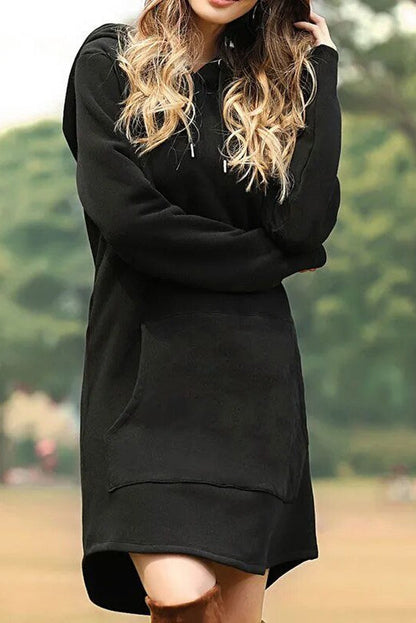 Robe tunique à capuche noir