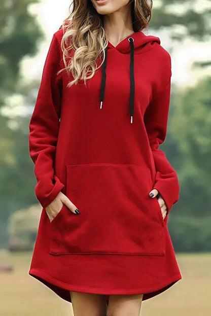 Robe tunique à capuche rouge