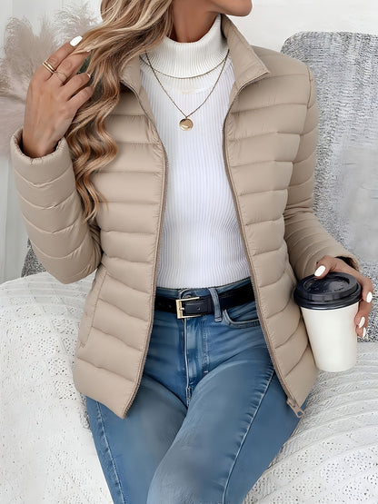 Veste matelassée femme col montant Kaki