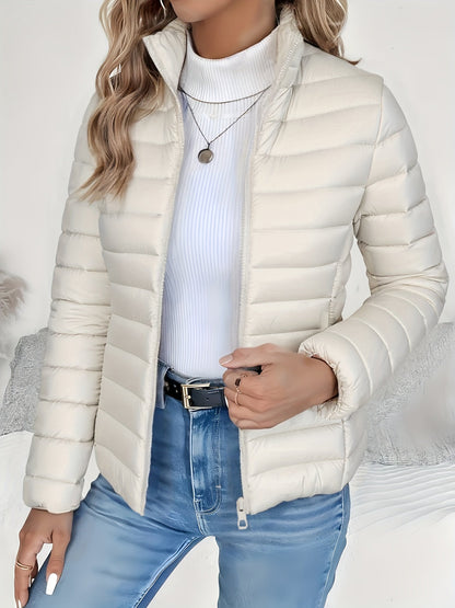 Veste matelassée femme col montant Blanc