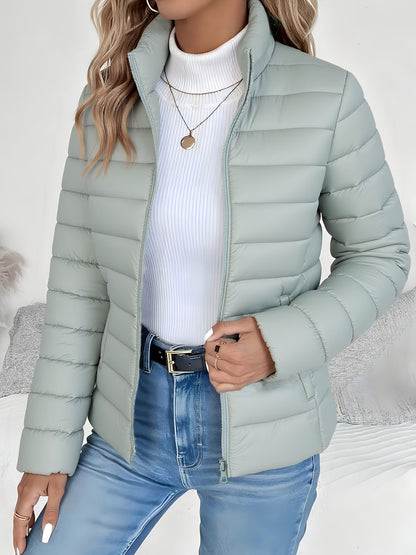 Veste matelassée femme col montant Vert