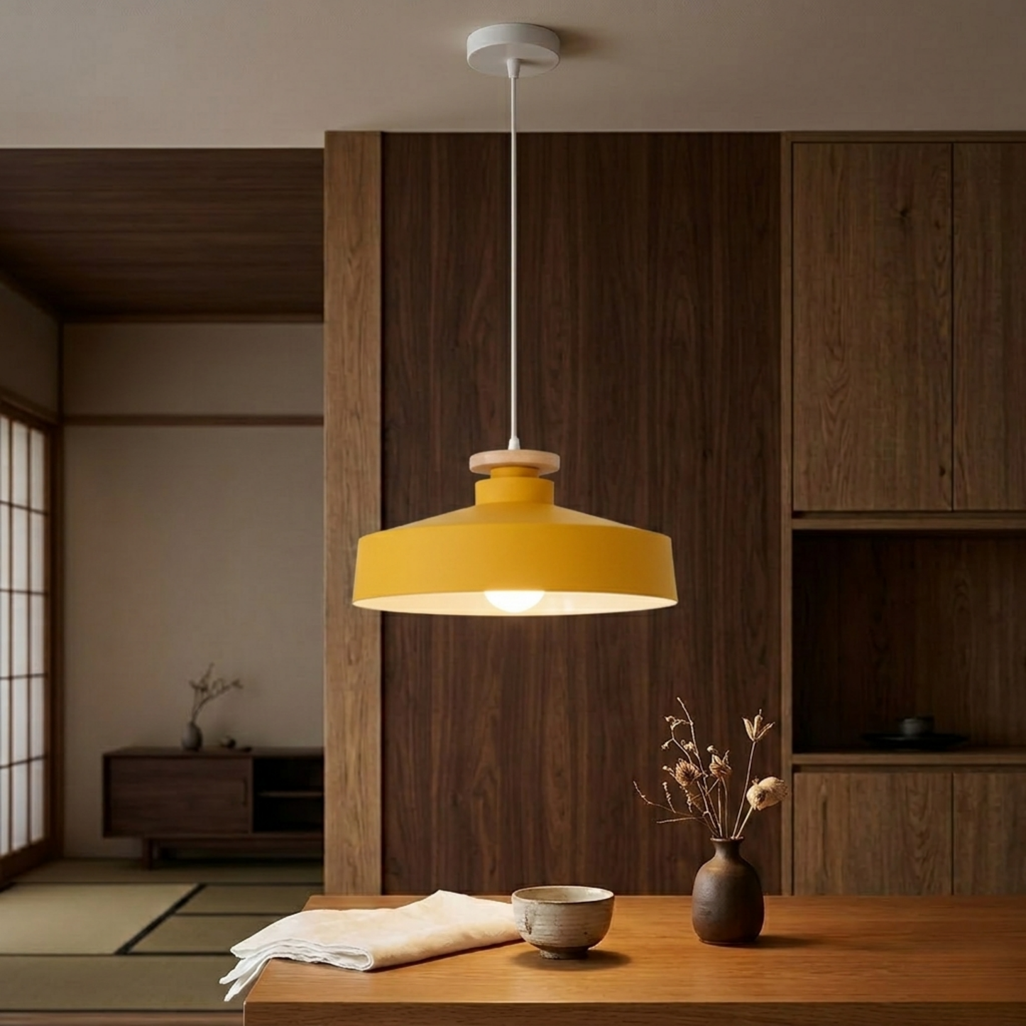 Suspension LED fer plate jaune