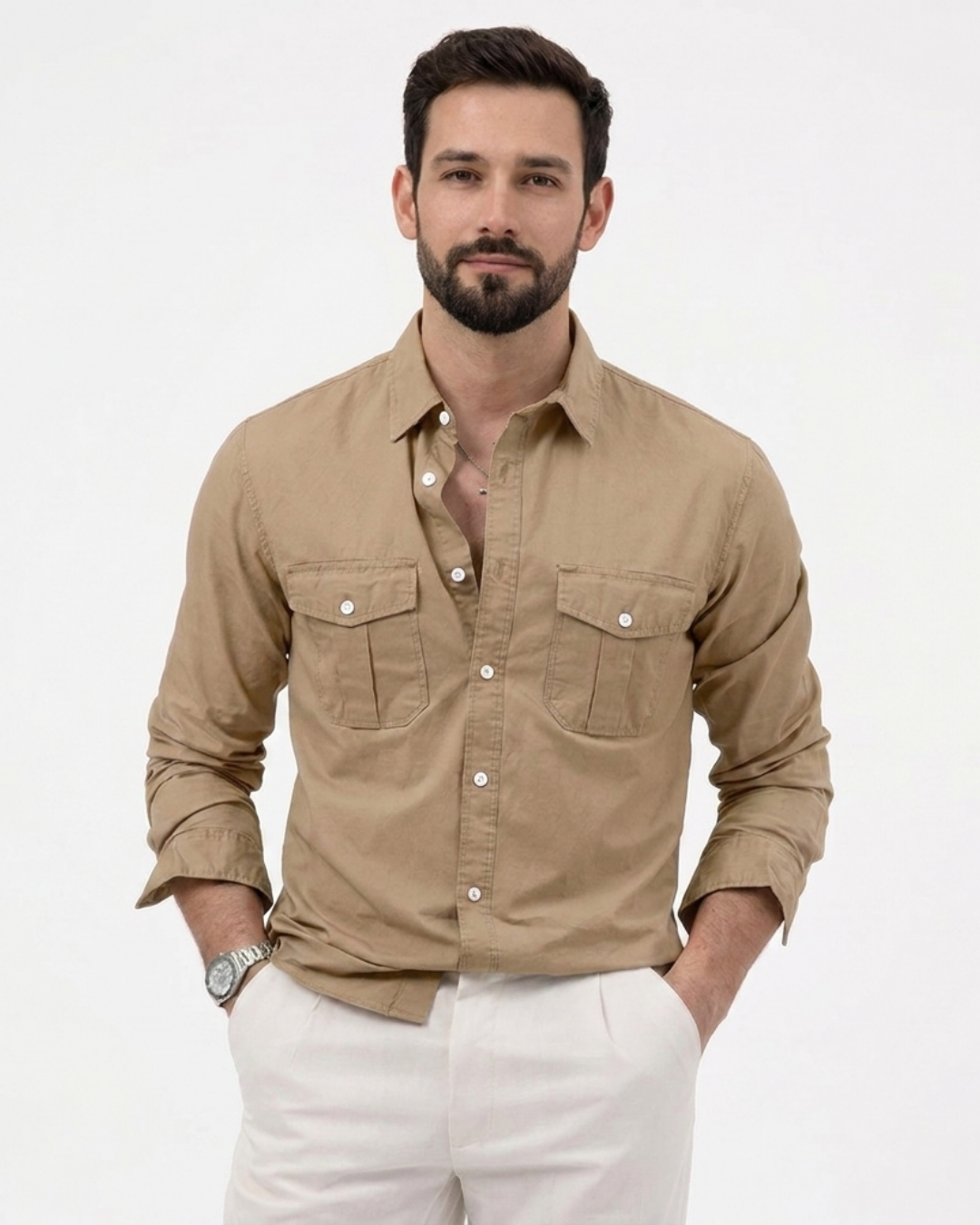 Chemise homme manches longues – vue de dos