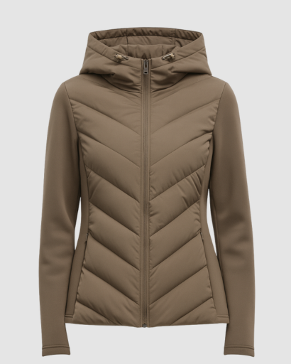 Veste matelassée femme à capuche – Doudoune légère cintrée