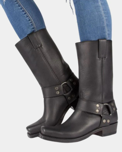 Bottes Motardes Femme – Style Western & Bride Décorative