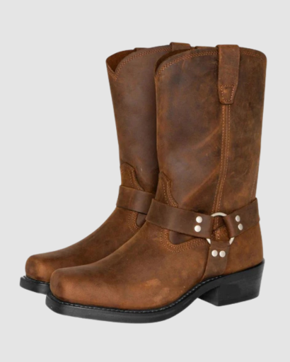 Bottes Motardes Femme – Style Western & Bride Décorative