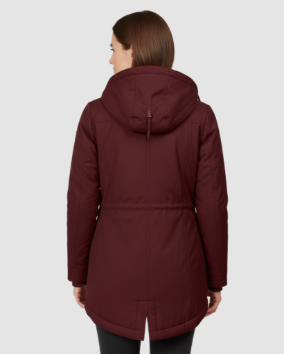Manteau Hiver Femme Capuche Doublure Fleece – gros plan finitions