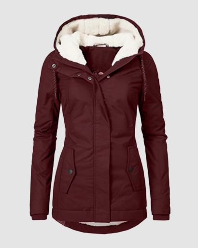 Manteau Hiver Femme Capuche Doublure Fleece – vue de face