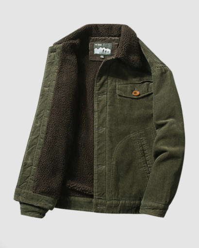 Veste en velours côtelé doublée sherpa pour homme