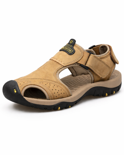 Sandales sport homme à brides multiples avec semelle épaisse crantée et fermeture ajustable