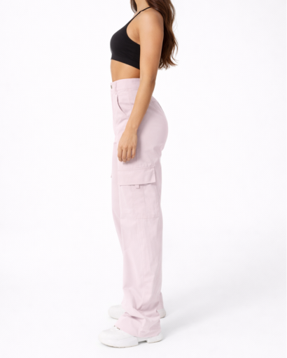 Pantalon Cargo Femme Taille Haute Jambes Larges avec Poches
