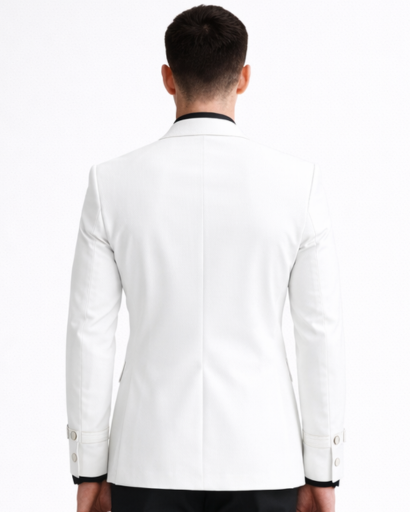 Blazer Homme Ajusté Boucle Métallique Taille Col Tailleur – Élégance Cérémonie | Mariage & Bureau Chic