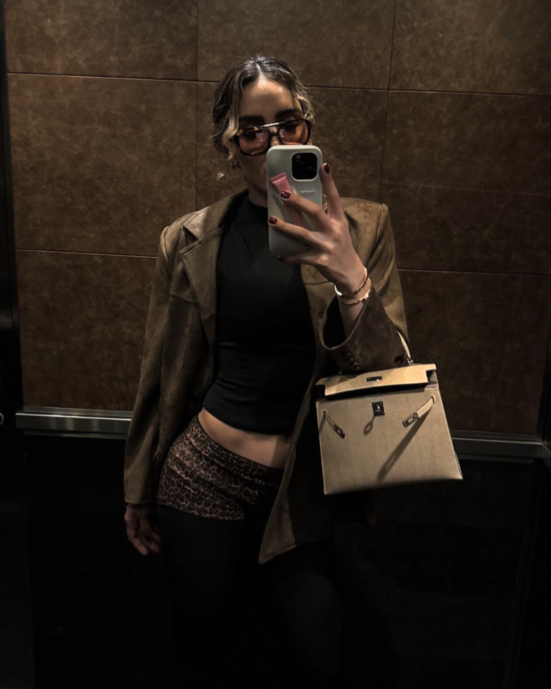 Blazer oversize suédine marron