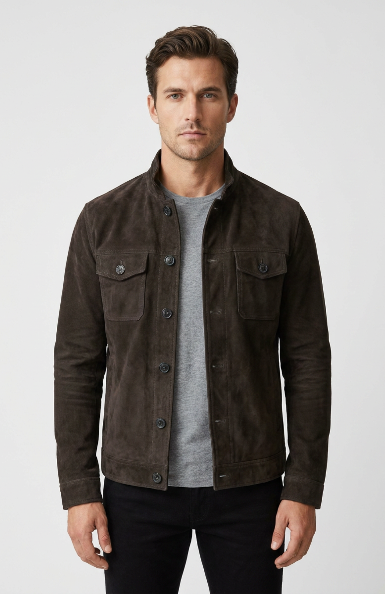 Veste Safari Homme – Daim Doux & Multi-Poches, Style Aventurier Chic