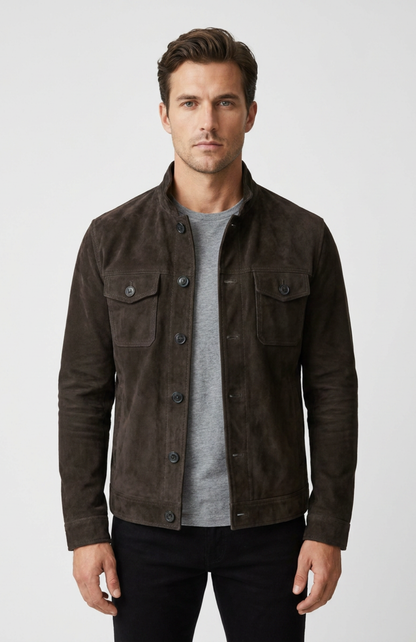 Veste Safari Homme – Daim Doux & Multi-Poches, Style Aventurier Chic