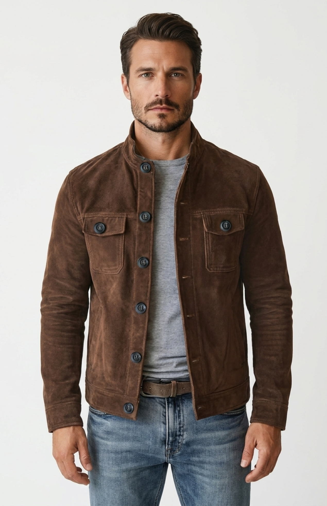 Veste Safari Homme – Daim Doux & Multi-Poches, Style Aventurier Chic – vue 4