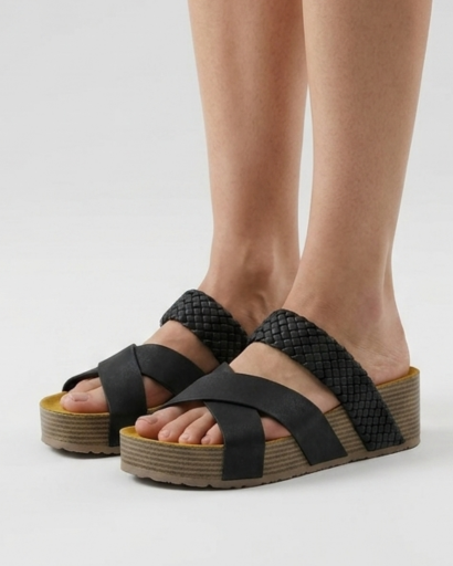 Sandale femme à plateforme à brides croisées