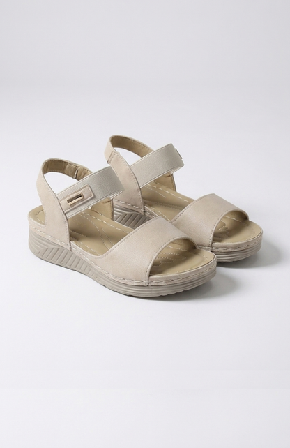 Sandales compensées orthopédiques à brides – confort anatomique, bout ouvert & bride arrière ajustable