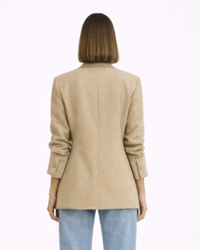 Blazer Femme Double Boutonnage Col Tailleur Structuré