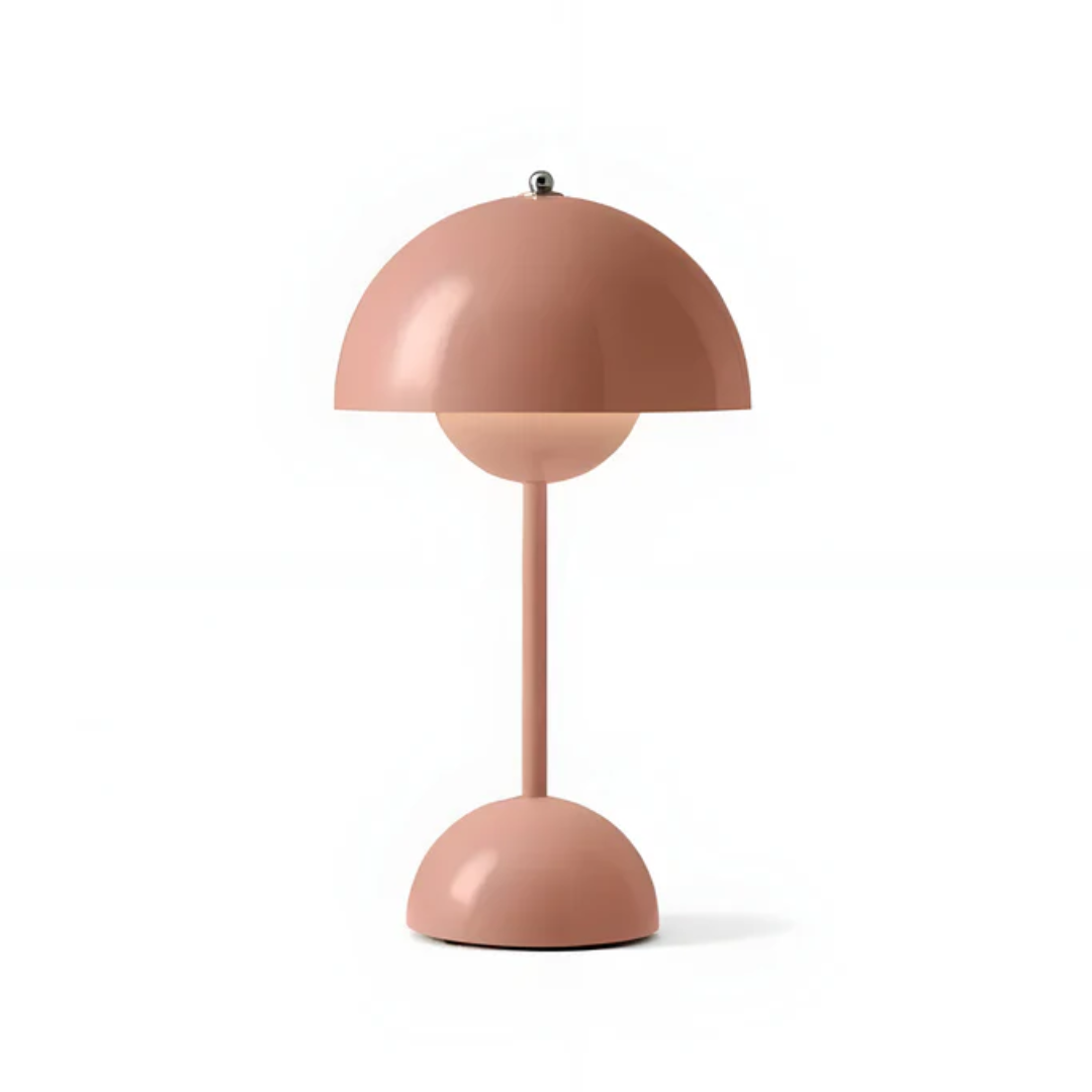 lampe de table sans fil scandinave, allumée