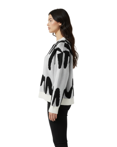 Pull Femme Jacquard Col Rond – Élégance Texturée & Chaleur | Style Automne Hiver