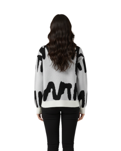 Pull Femme Jacquard Col Rond – Élégance Texturée & Chaleur | Style Automne Hiver