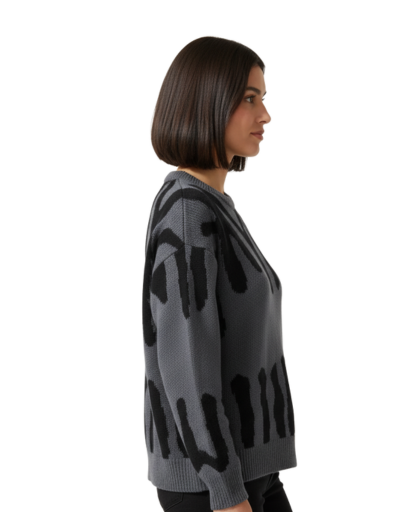 Pull Femme Jacquard Col Rond – Élégance Texturée & Chaleur | Style Automne Hiver
