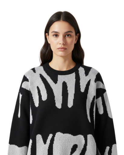 Pull Femme Jacquard Col Rond – Élégance Texturée & Chaleur | Style Automne Hiver