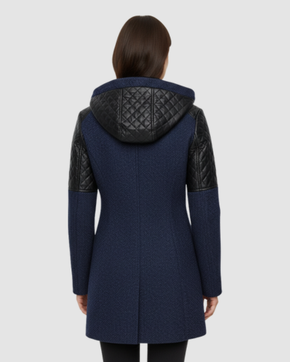 Manteau Femme Style Motard avec Capuche – Look Moderne pour Hiver