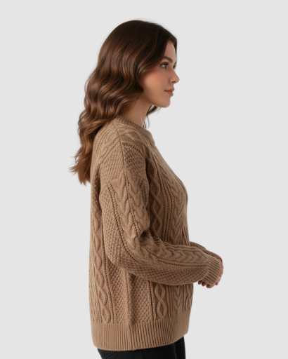 Pull Femme Torsadé | Élégance Texturée et Confort d’Hiver
