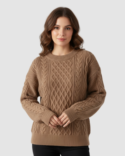 Pull Femme Torsadé | Élégance Texturée et Confort d’Hiver
