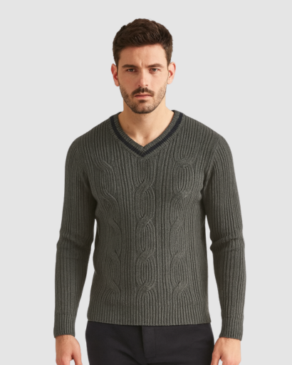 Pull Col V Homme – Élégance Classique au Quotidien