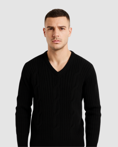 Pull Col V Homme – Élégance Classique au Quotidien