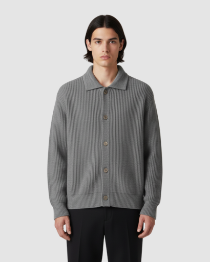 Cardigan Homme à Maille Structurée | Élégance Décontractée et Chaleur Douce