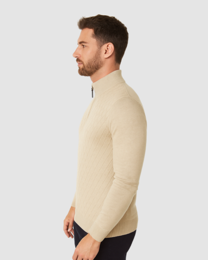 Pull à Col Zippé Homme – Élégance Moderne et Confort Thermique