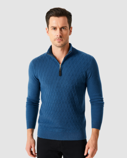 Pull à Col Zippé Homme – Élégance Moderne et Confort Thermique