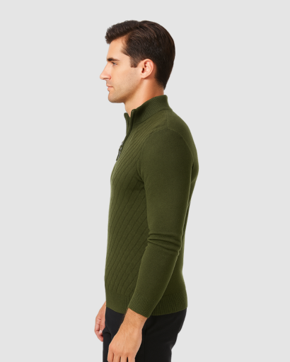 Pull à Col Zippé Homme – Élégance Moderne et Confort Thermique