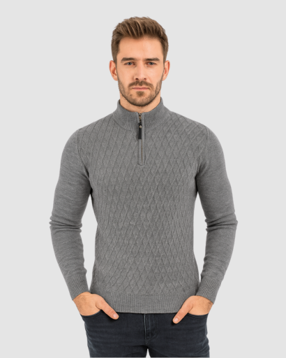 Pull à Col Zippé Homme – Élégance Moderne et Confort Thermique