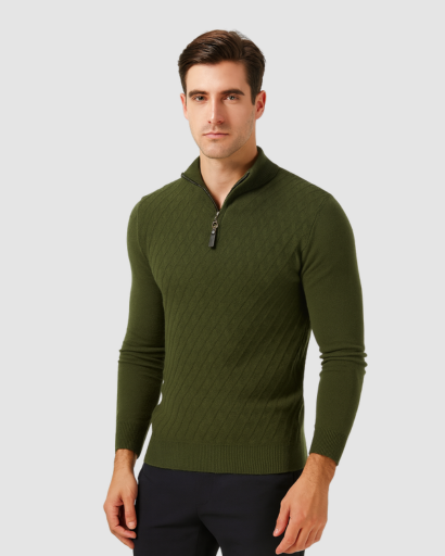 Pull à Col Zippé Homme – Élégance Moderne et Confort Thermique