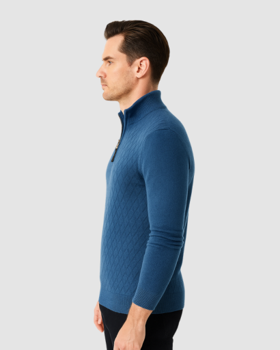 Pull à Col Zippé Homme – Élégance Moderne et Confort Thermique