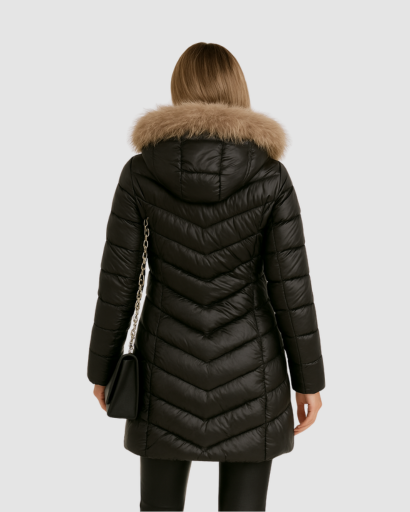 Manteau Hiver Long Femme Capuche Fausse Fourrure – Élégance & Chaleur | Style Chic Hiver
