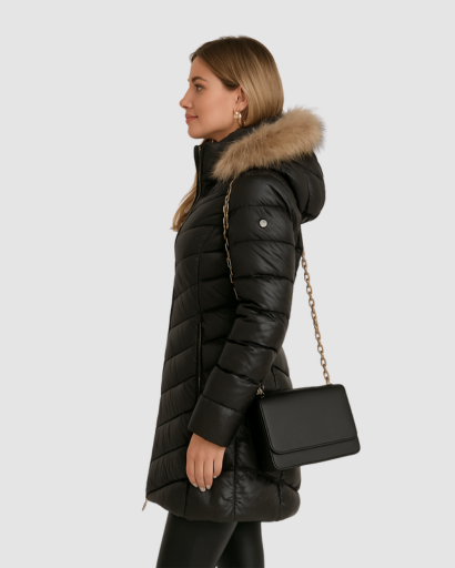Manteau Hiver Long Femme Capuche Fausse Fourrure – Élégance & Chaleur | Style Chic Hiver