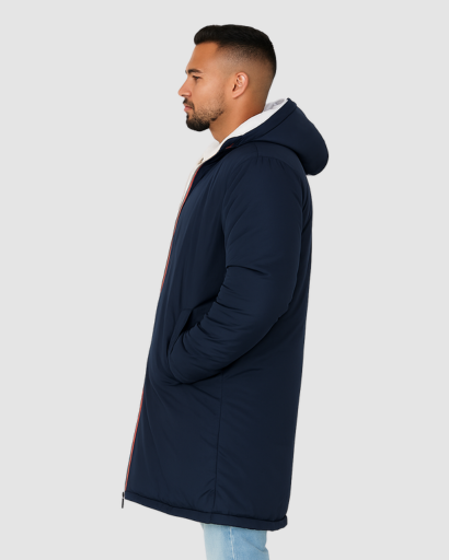 Manteau d’Hiver Réversible pour Homme – Doublure Chaude en Polaire Teddy