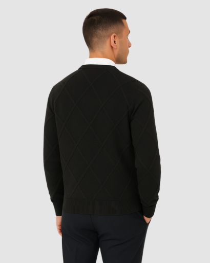Pull Homme à Motif Losanges – Élégance Classique et Confort Quotidien