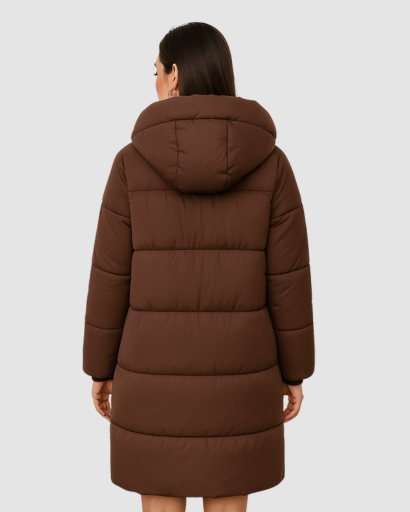 Manteau Long Matelassé à Capuche Femme – Élégance et Chaleur d’Hiver
