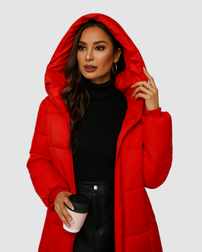 Manteau Long Matelassé à Capuche Femme – Élégance et Chaleur d’Hiver