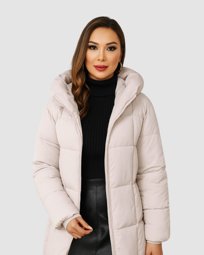 Manteau Long Matelassé à Capuche Femme – Élégance et Chaleur d’Hiver