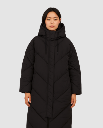 Doudoune Longue Femme à Capuche – Ultra Chaude & Légère